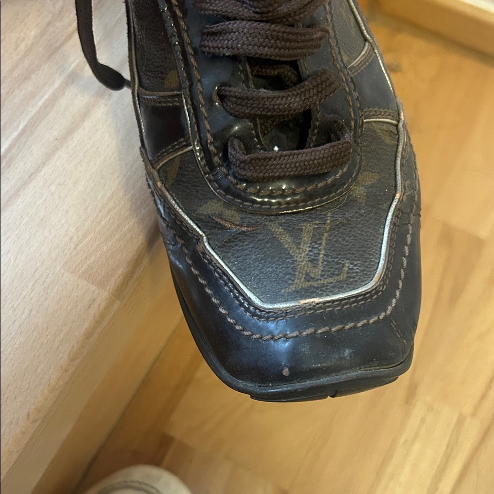 Louis Vuitton Brown Leather Sneakers - Picture 3 of 12